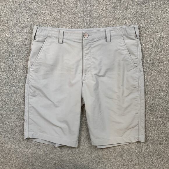 Under Armour Shorts Mens 36 Grey Leaderboard Flat Front Performance Chino Golf - Picture 2 of 11